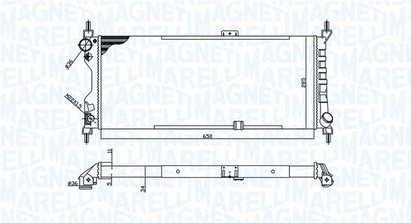 350213588000 MAGNETI MARELLI Радиатор, охлаждение двигателя