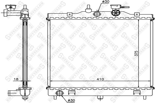 1025299SX STELLOX Радиатор, охлаждение двигателя