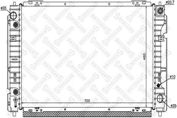 1025775SX STELLOX Радиатор, охлаждение двигателя