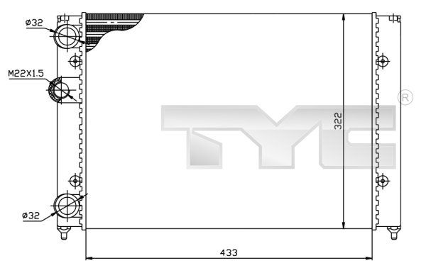 7370039 TYC Радиатор, охлаждение двигателя