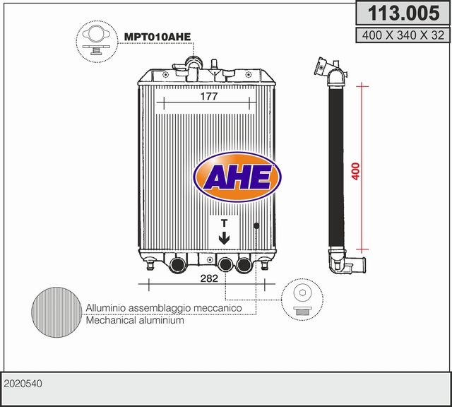 113005 AHE Радиатор, охлаждение двигателя