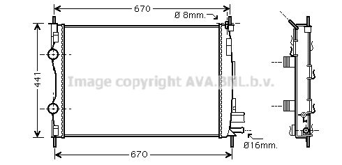 DN2361 AVA QUALITY COOLING Радиатор, охлаждение двигателя