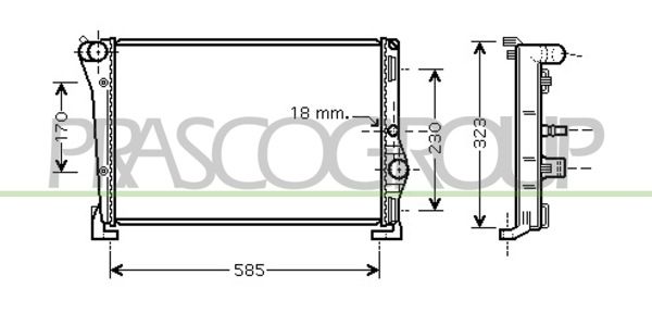 LA002R004 PRASCO Радиатор, охлаждение двигателя