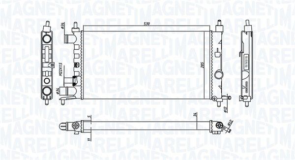 350213776000 MAGNETI MARELLI Радиатор, охлаждение двигателя