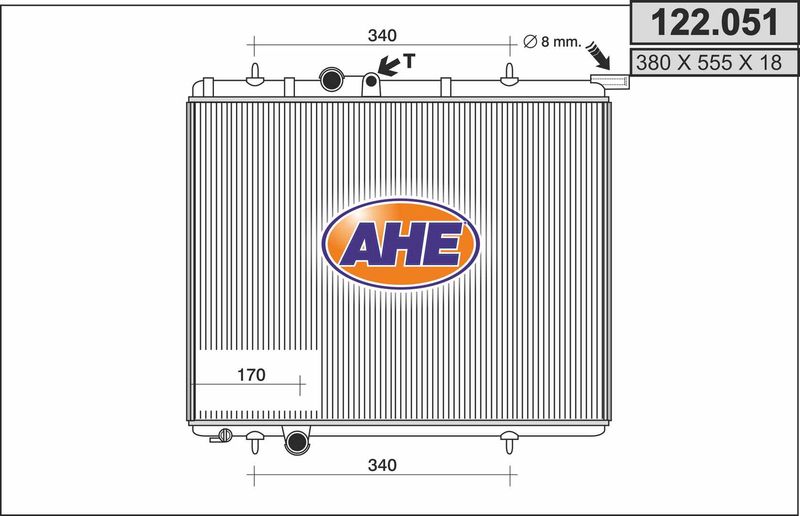 122051 AHE Радиатор, охлаждение двигателя