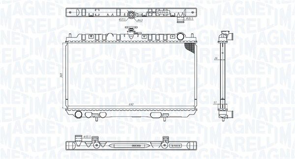 350213201300 MAGNETI MARELLI Радиатор, охлаждение двигателя