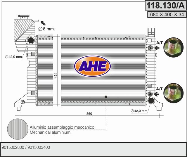 118130A AHE Радиатор, охлаждение двигателя