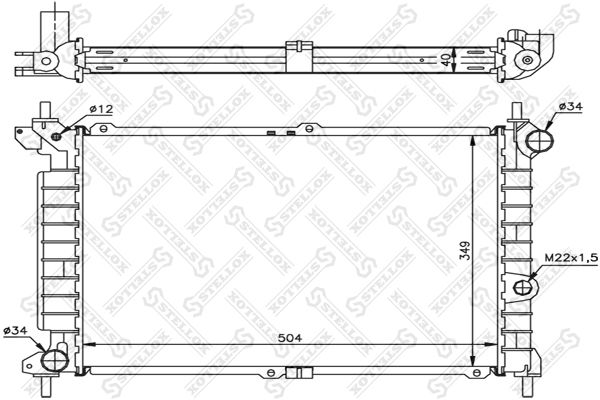 1025259SX STELLOX Радиатор, охлаждение двигателя