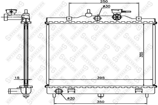 1025298SX STELLOX Радиатор, охлаждение двигателя