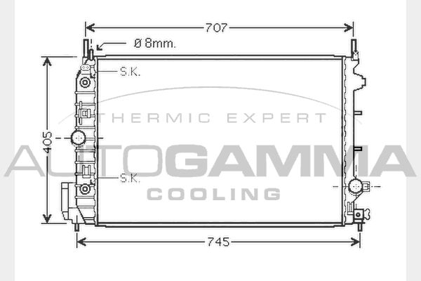 104504 AUTOGAMMA Радиатор, охлаждение двигателя