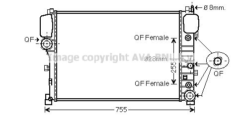 MS2447 AVA QUALITY COOLING Радиатор, охлаждение двигателя