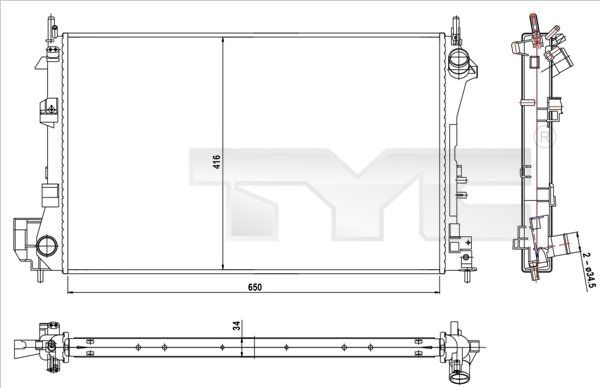 7250010R TYC Радиатор, охлаждение двигателя