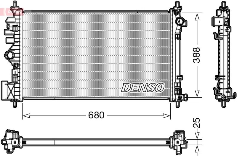 DRM20107 DENSO Радиатор, охлаждение двигателя