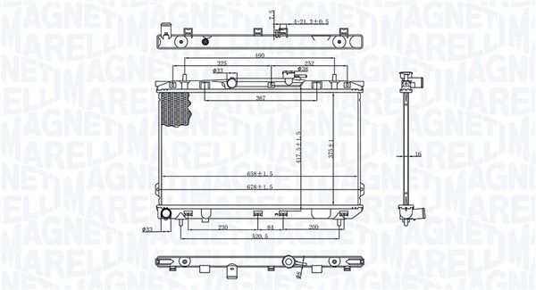 350213197200 MAGNETI MARELLI Радиатор, охлаждение двигателя