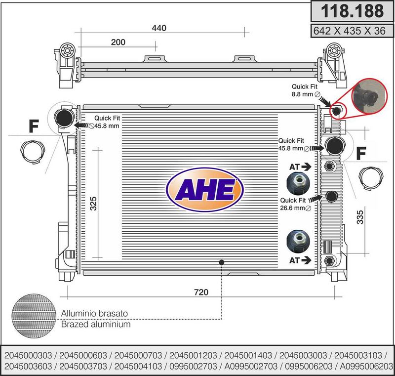 118188 AHE Радиатор, охлаждение двигателя