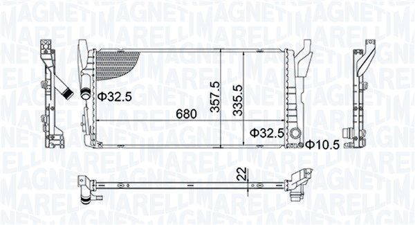 350213202900 MAGNETI MARELLI Радиатор, охлаждение двигателя