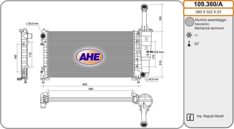 109360 AHE Радиатор, охлаждение двигателя