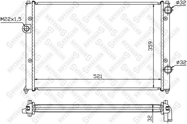 1025010SX STELLOX Радиатор, охлаждение двигателя