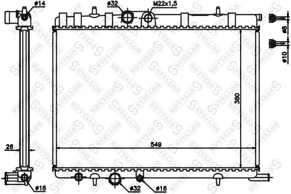 1025354SX STELLOX Радиатор, охлаждение двигателя