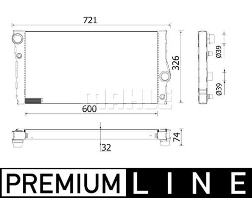 CR955000P MAHLE Радиатор, охлаждение двигателя