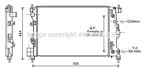 OL2667 AVA QUALITY COOLING Радиатор, охлаждение двигателя