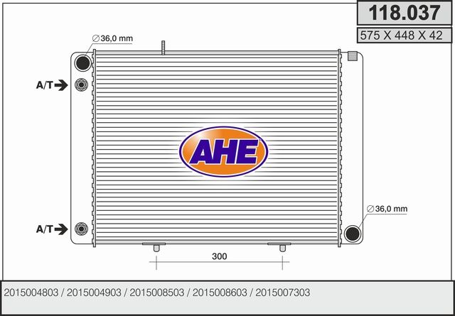 118037 AHE Радиатор, охлаждение двигателя