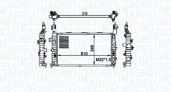 350213155800 MAGNETI MARELLI Радиатор, охлаждение двигателя