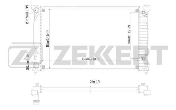 MK1431 ZEKKERT Радиатор, охлаждение двигателя