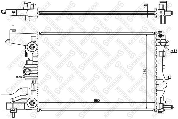 1025696SX STELLOX Радиатор, охлаждение двигателя