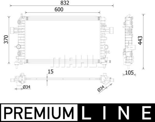 CR2224000P MAHLE Радиатор, охлаждение двигателя