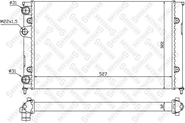 1026413SX STELLOX Радиатор, охлаждение двигателя