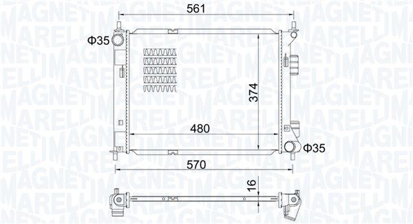 350213204500 MAGNETI MARELLI Радиатор, охлаждение двигателя