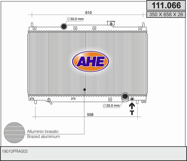 111066 AHE Радиатор, охлаждение двигателя