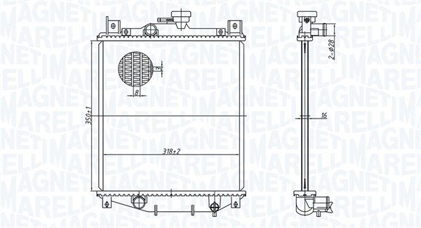 350213178400 MAGNETI MARELLI Радиатор, охлаждение двигателя