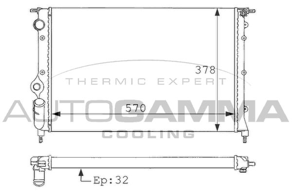 100857 AUTOGAMMA Радиатор, охлаждение двигателя