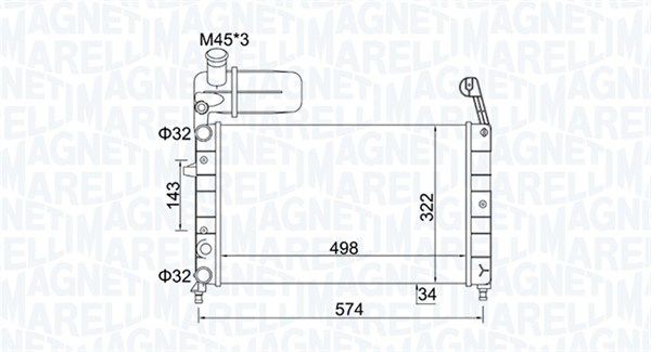 350213154400 MAGNETI MARELLI Радиатор, охлаждение двигателя