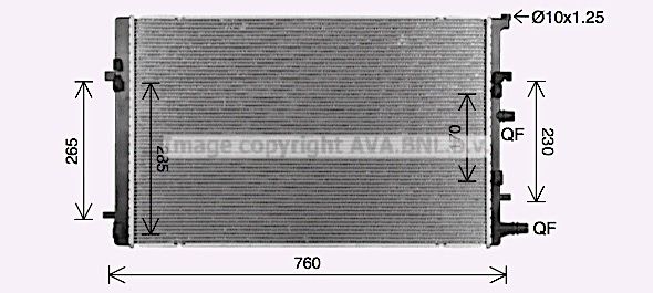 RT2682 AVA QUALITY COOLING Радиатор, охлаждение двигателя