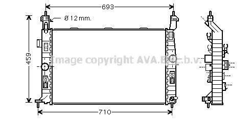 OL2345 AVA QUALITY COOLING Радиатор, охлаждение двигателя