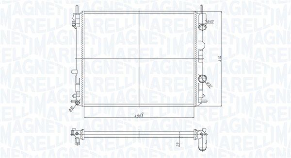 350213182200 MAGNETI MARELLI Радиатор, охлаждение двигателя