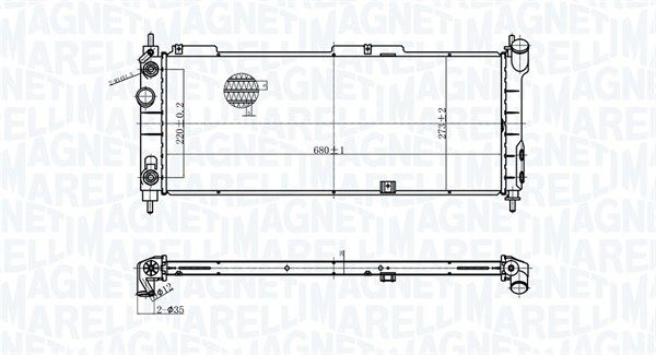 350213174400 MAGNETI MARELLI Радиатор, охлаждение двигателя