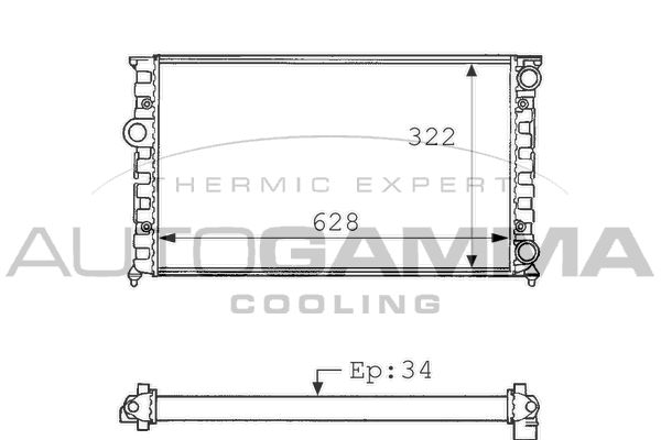 101059 AUTOGAMMA Радиатор, охлаждение двигателя