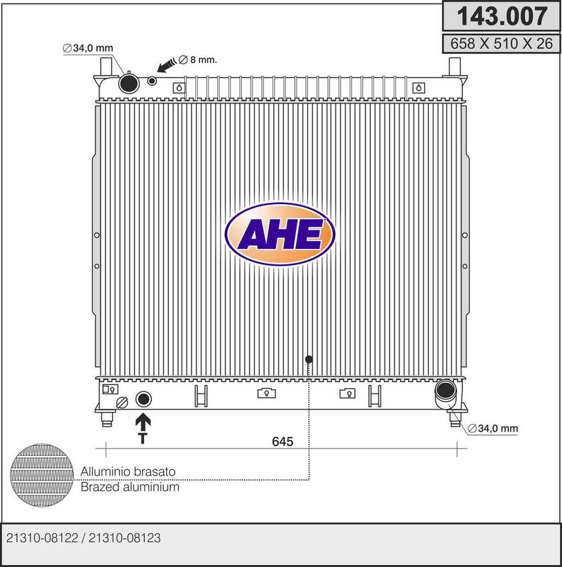 143007 AHE Радиатор, охлаждение двигателя