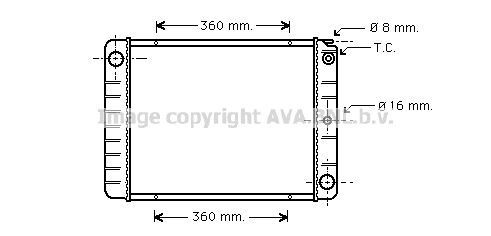 VO2027 AVA QUALITY COOLING Радиатор, охлаждение двигателя