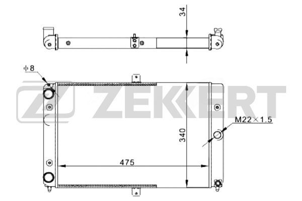 MK1297 ZEKKERT Радиатор, охлаждение двигателя