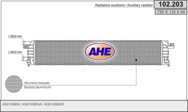 102203 AHE Радиатор, охлаждение двигателя