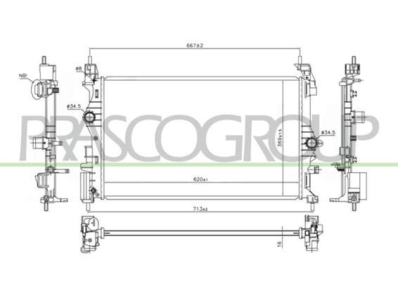 OP036R003 PRASCO Радиатор, охлаждение двигателя