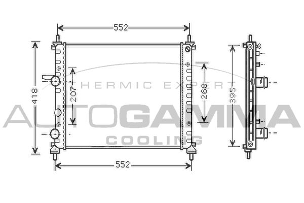 104260 AUTOGAMMA Радиатор, охлаждение двигателя
