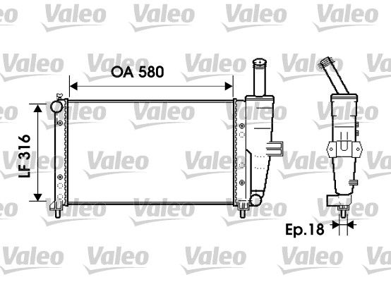 734225 VALEO Радиатор, охлаждение двигателя