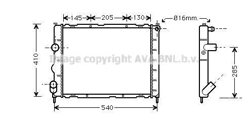 RT2268 AVA QUALITY COOLING Радиатор, охлаждение двигателя