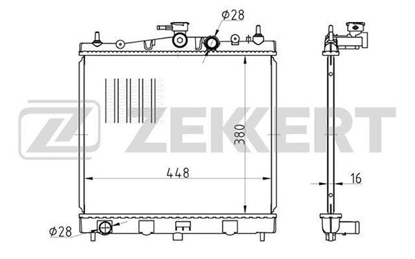 MK1450 ZEKKERT Радиатор, охлаждение двигателя